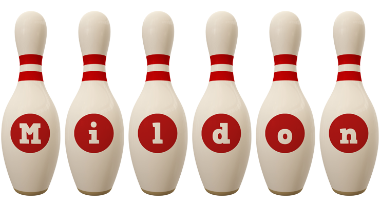 Mildon bowling-pin logo