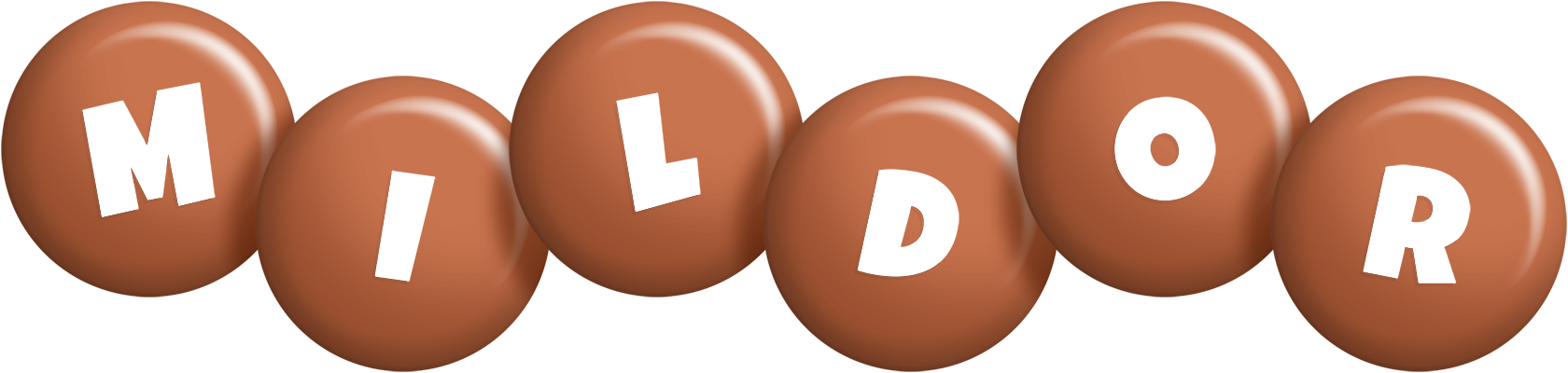 Mildor candy-brown logo