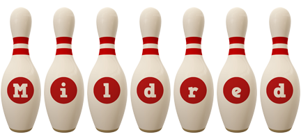 Mildred bowling-pin logo