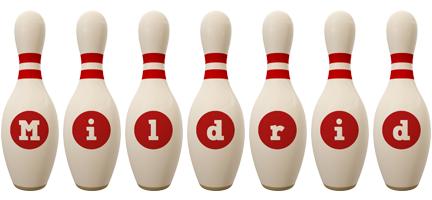 Mildrid bowling-pin logo