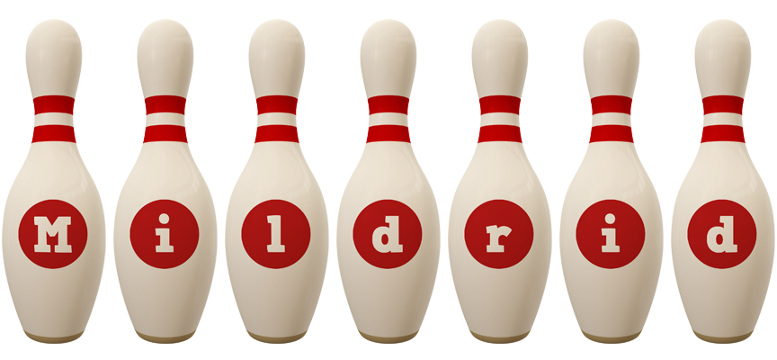 Mildrid bowling-pin logo