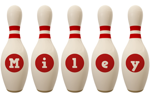 Miley bowling-pin logo