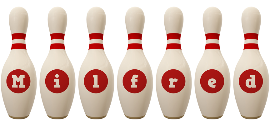 Milfred bowling-pin logo