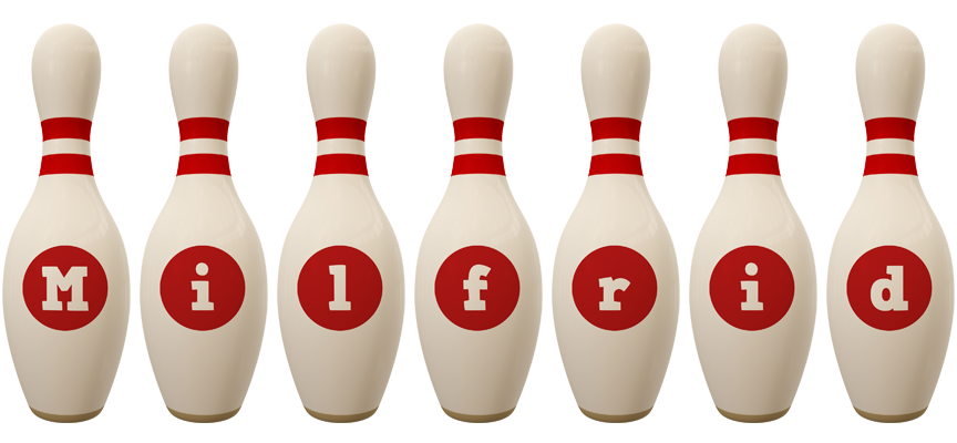 Milfrid bowling-pin logo