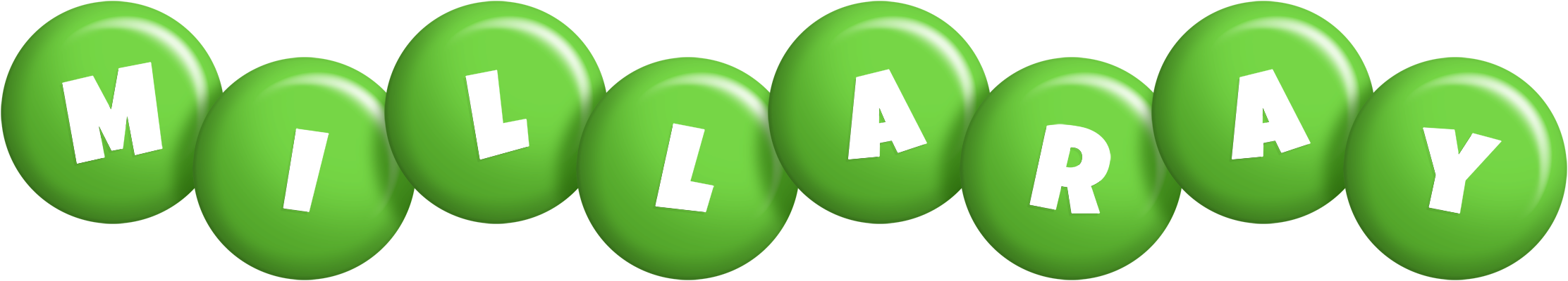 Millaray candy-green logo