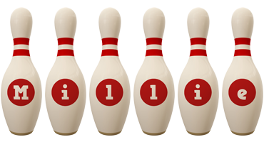 Millie bowling-pin logo