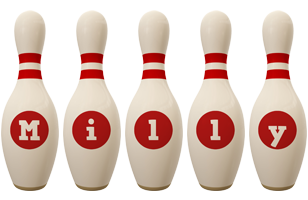 Milly bowling-pin logo
