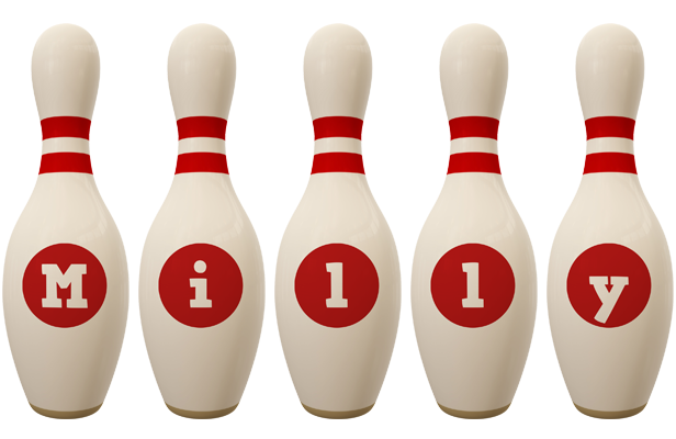 Milly bowling-pin logo