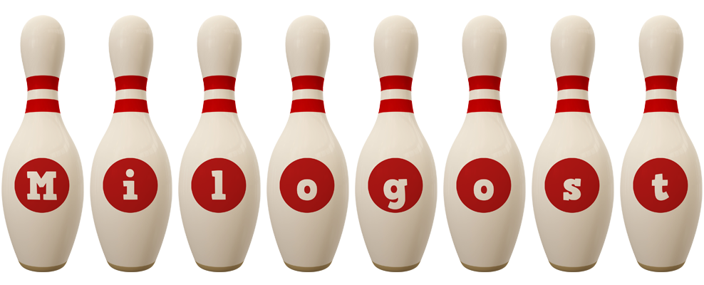 Milogost bowling-pin logo