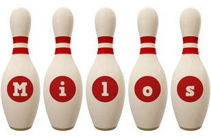 Milos bowling-pin logo