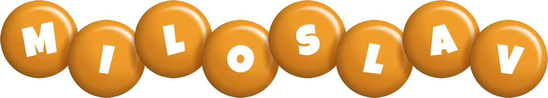 Miloslav candy-orange logo