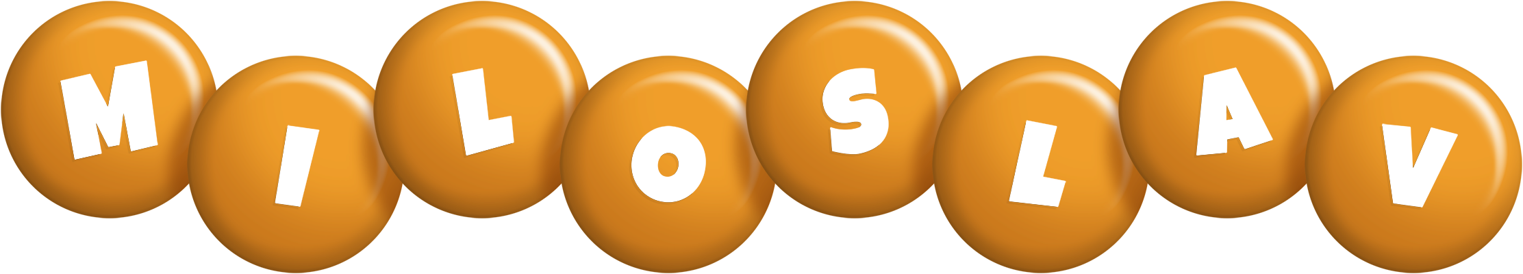 Miloslav candy-orange logo