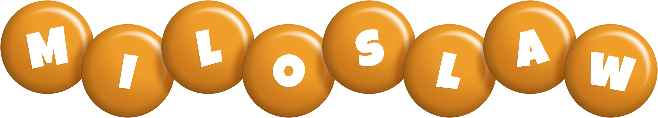 Miloslaw candy-orange logo