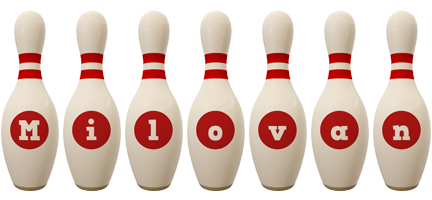 Milovan bowling-pin logo