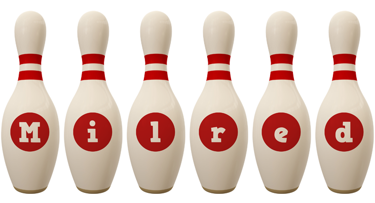 Milred bowling-pin logo