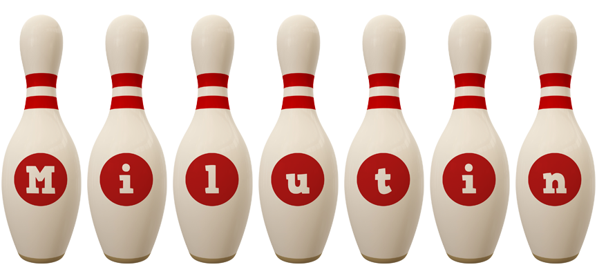 Milutin bowling-pin logo