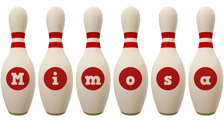 Mimosa bowling-pin logo