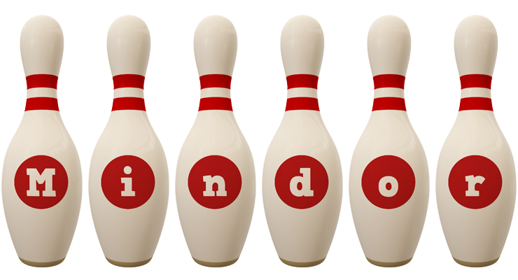 Mindor bowling-pin logo