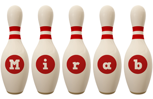 Mirab bowling-pin logo