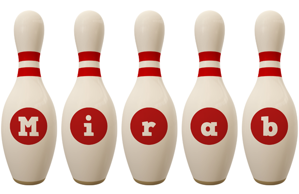 Mirab bowling-pin logo