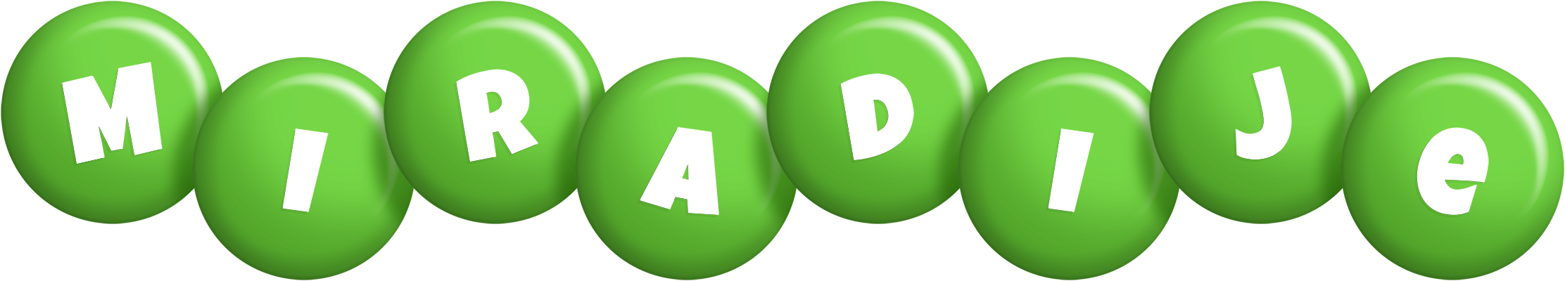 Miradije candy-green logo