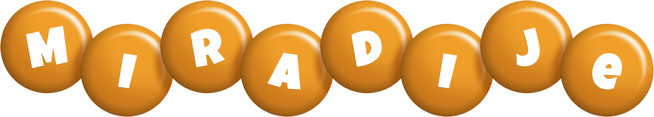 Miradije candy-orange logo