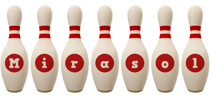 Mirasol bowling-pin logo