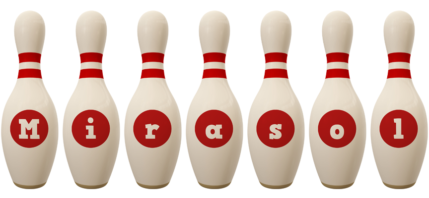 Mirasol bowling-pin logo