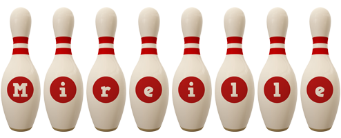 Mireille bowling-pin logo