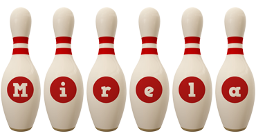 Mirela bowling-pin logo