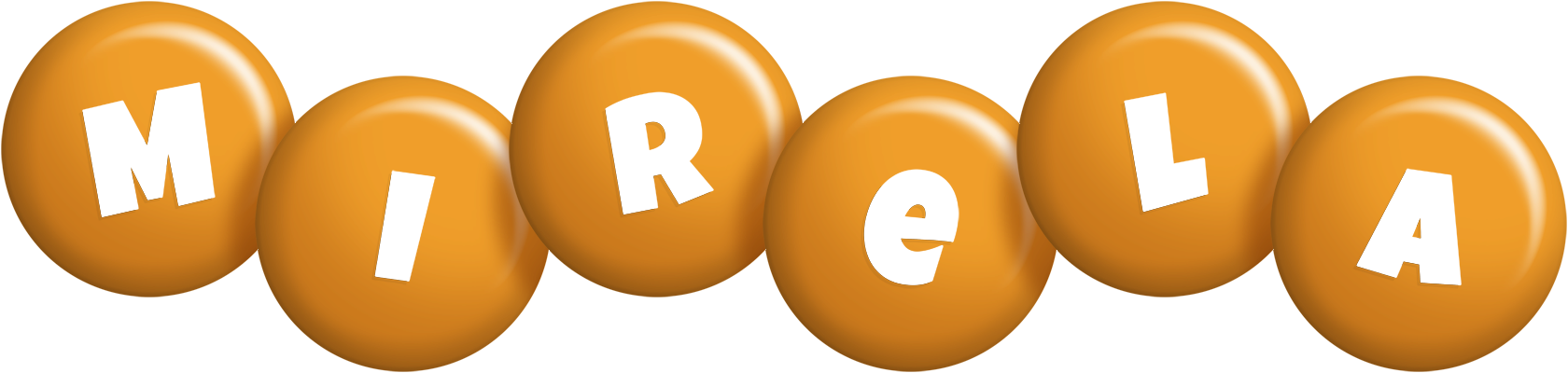 Mirela candy-orange logo