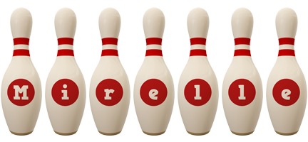 Mirelle bowling-pin logo
