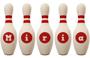 Miria bowling-pin logo