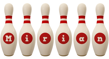 Mirian bowling-pin logo