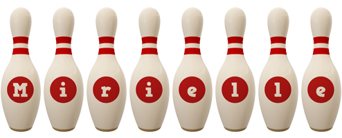 Mirielle bowling-pin logo