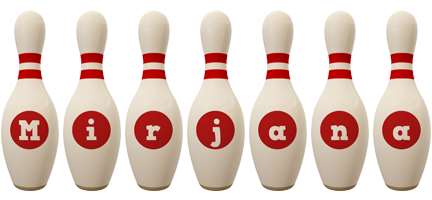 Mirjana bowling-pin logo