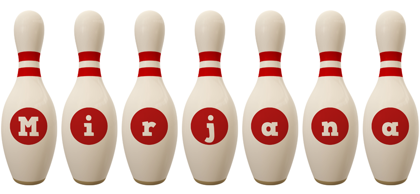 Mirjana bowling-pin logo