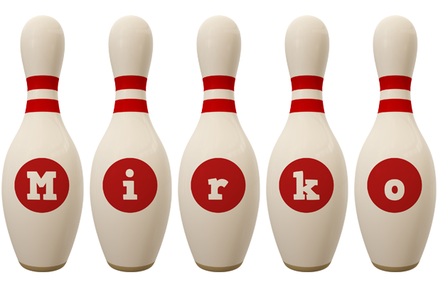 Mirko bowling-pin logo