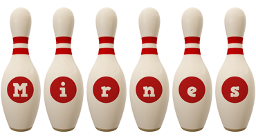 Mirnes bowling-pin logo