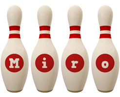 Miro bowling-pin logo