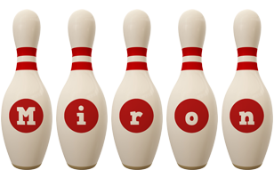 Miron bowling-pin logo