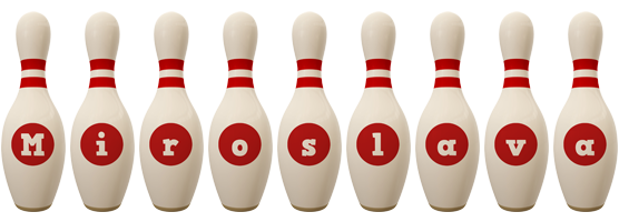 Miroslava bowling-pin logo