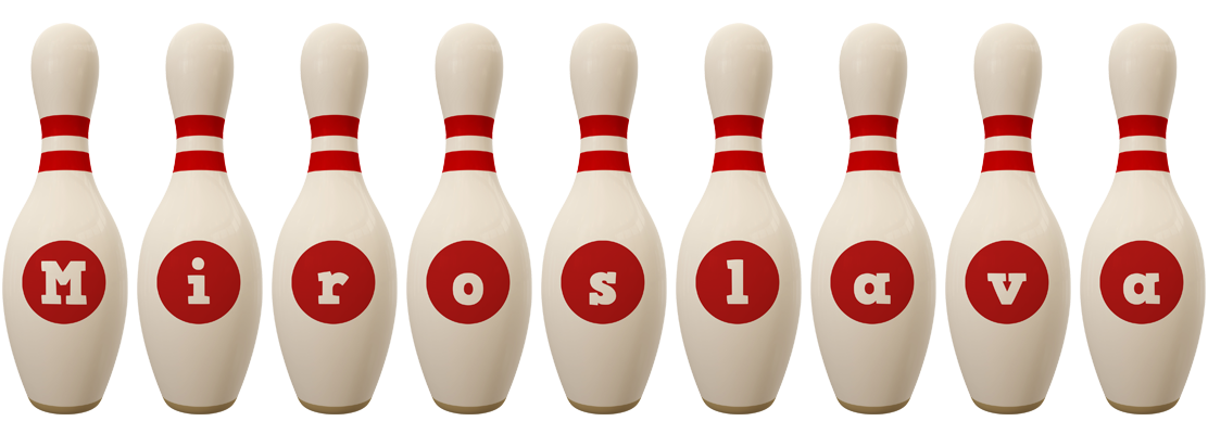 Miroslava bowling-pin logo