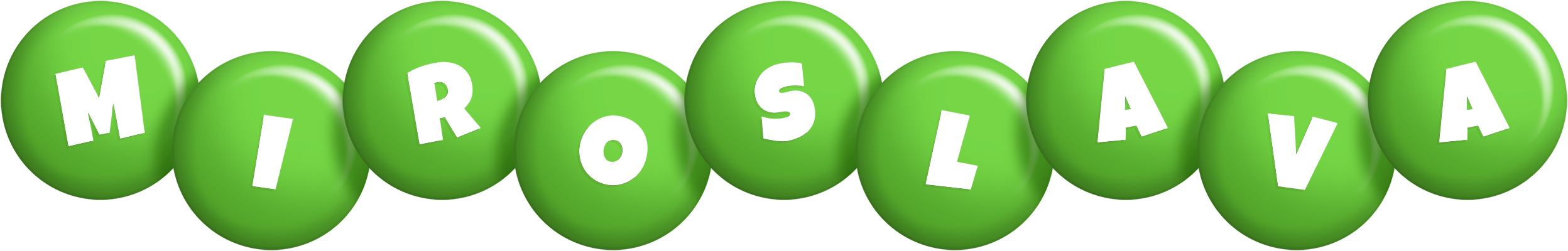 Miroslava candy-green logo