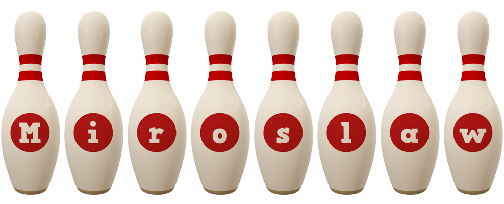 Miroslaw bowling-pin logo