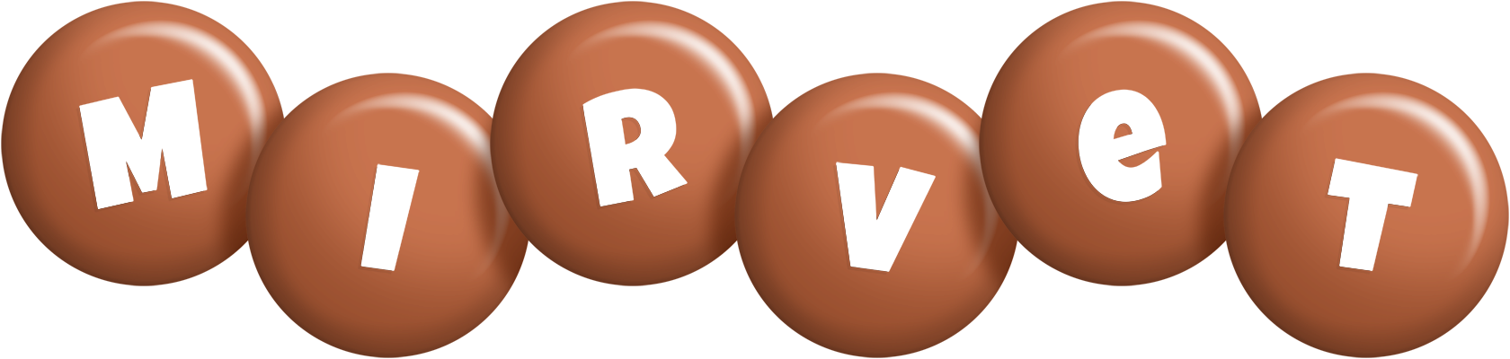 Mirvet candy-brown logo