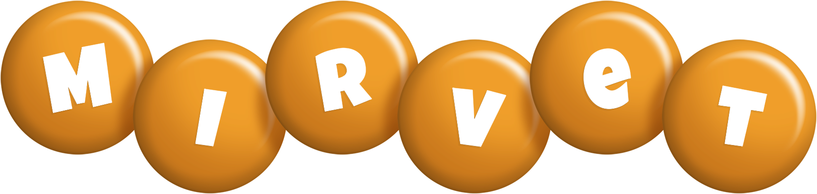 Mirvet candy-orange logo