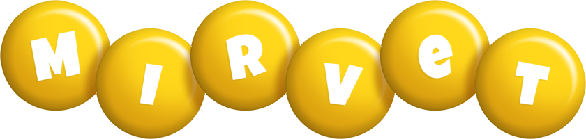 Mirvet candy-yellow logo