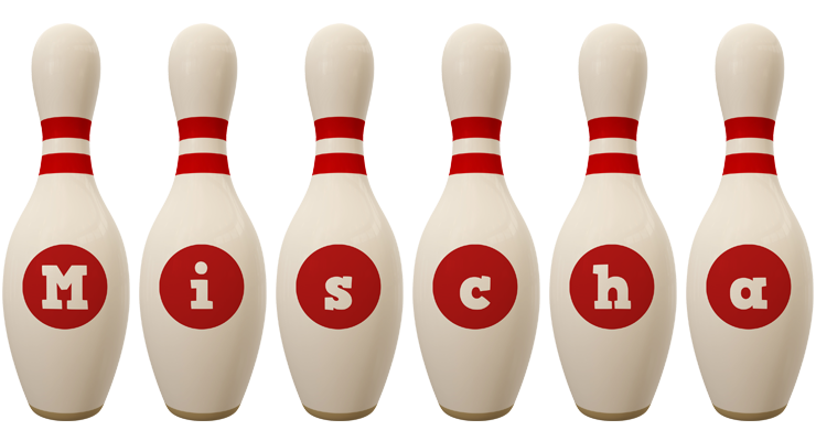 Mischa bowling-pin logo