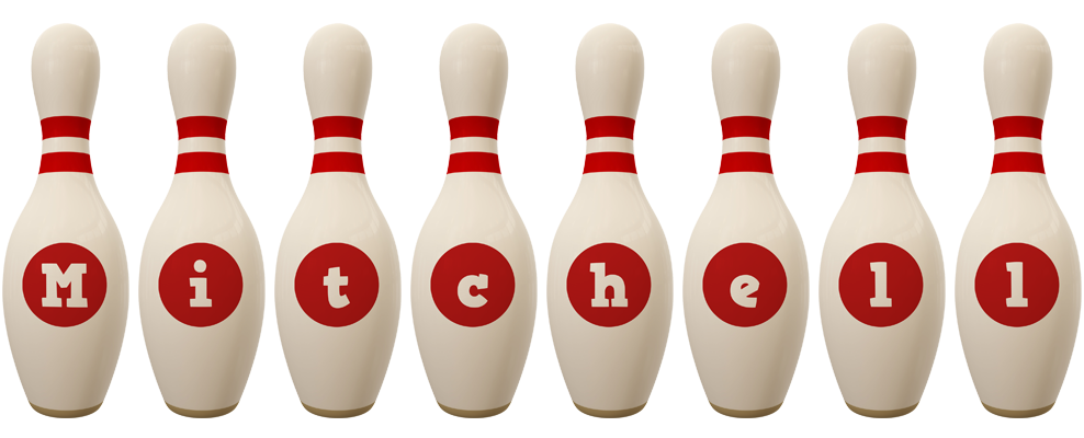 Mitchell bowling-pin logo
